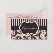 Blush PInk, Cream, Gray Damask Enclosure Card (Front/Back)
