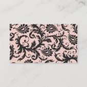 Blush Pink, Cream, Gray Damask Place Card (Back)
