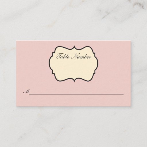 Customizable Blush Pink, Cream, Gray Damask Place Card Business Card