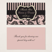Blush Pink, Cream, Gray Damask Wedding Favor Tag (Front & Back)