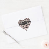 Blush Pink, Cream, Gray Monogram Wedding Sticker (Envelope)