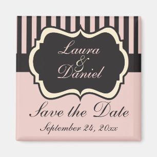 Blush Pink, Cream, Gray Save the Date Magnet