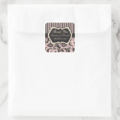Blush Pink, Cream, Gray Wedding Favor Sticker (Bag)
