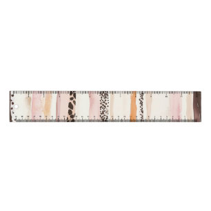 Blush Pink Cream Leopard Stripes Ruler