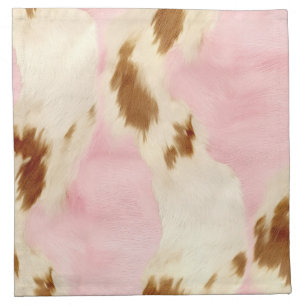 Blush Pink Cream White Gold Cowhide Cloth Napkin