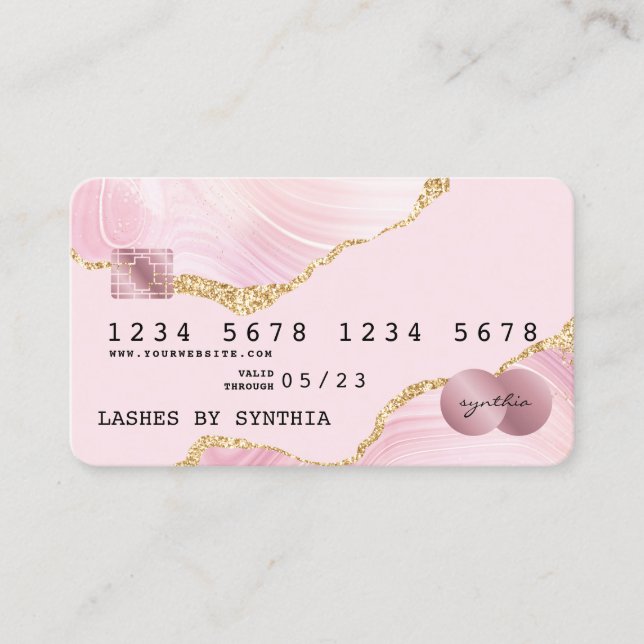 Blush Pink Credit Card add logo (Front)