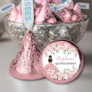 Blush Pink Crown Floral Quinceanera Hershey®'s Kisses®