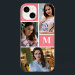 Blush Pink Custom 3 Photo Collage Monogrammed Case-Mate iPhone 14 Case<br><div class="desc">Blush Pink Custom 3 Photo Collage Monogrammed iPhone Case</div>