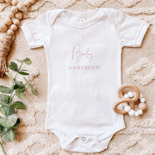 Blush Pink Custom Baby Name Bodysuit