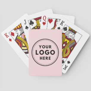 Blush Pink Custom Logo Business Branding Poker Cards