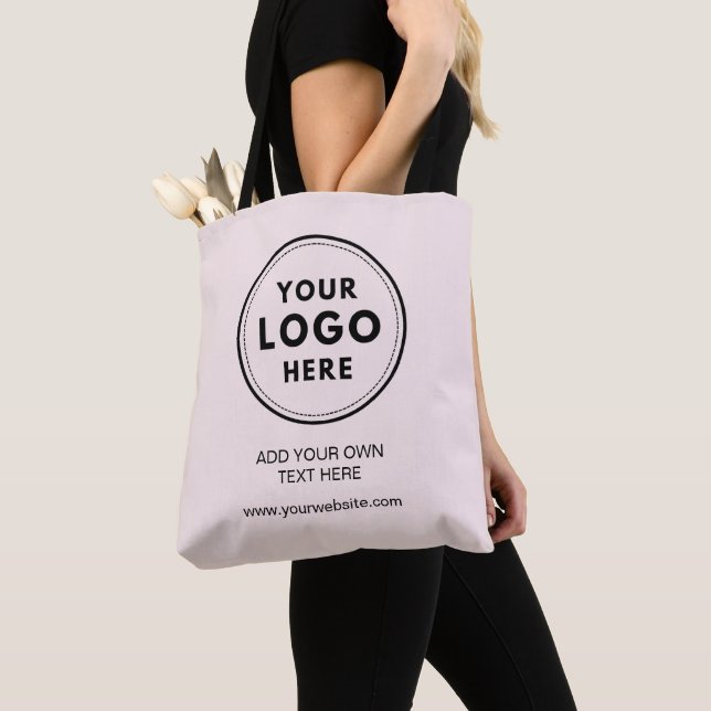 Blush Pink Custom Logo Business Branding Tote Bag (Close Up)