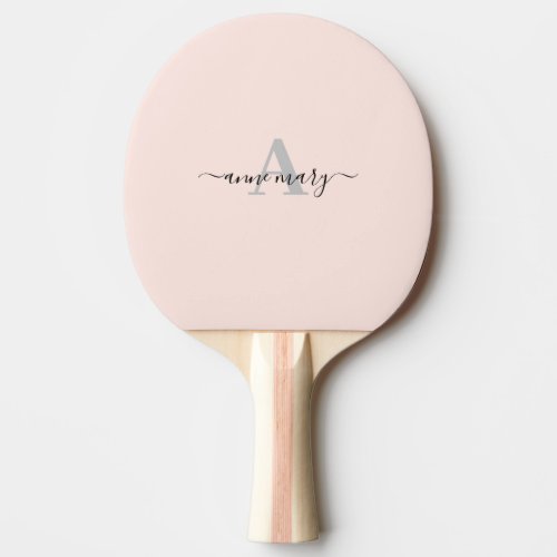 Blush Pink Custom Name Monogram Gift Favor Girly Ping Pong Paddle