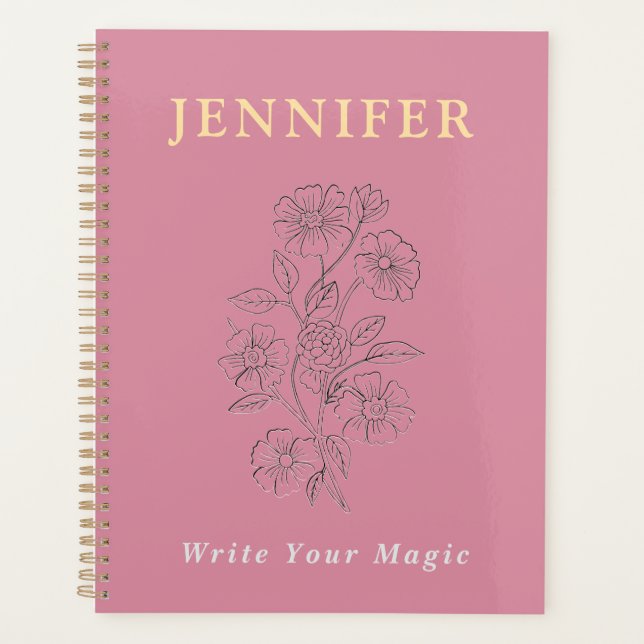 Blush Pink Custom Name Notebook – Sweet & Soft (Front)