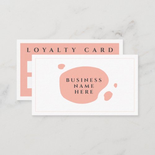 Blush Pink Cute Minimalist Salon Coffee Shop Loyalty Card