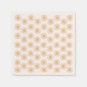 Blush Pink Daisy 1st Birthday Party Napkins