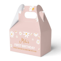 Blush Pink Daisy Birthday Party Favor Box