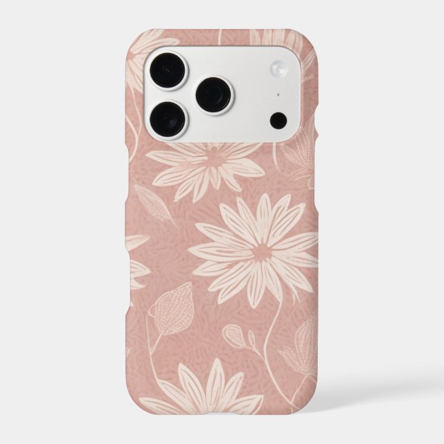 Blush Pink Daisy Floral Pattern Apple iPhone Case (Back)