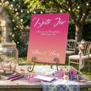 Blush Pink Date Jar Bridal Shower Foam Board
