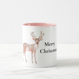 Blush Pink Deer Christmas Mug