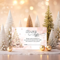 Blush Pink Deer Girl Diaper Raffle Enclosure Card