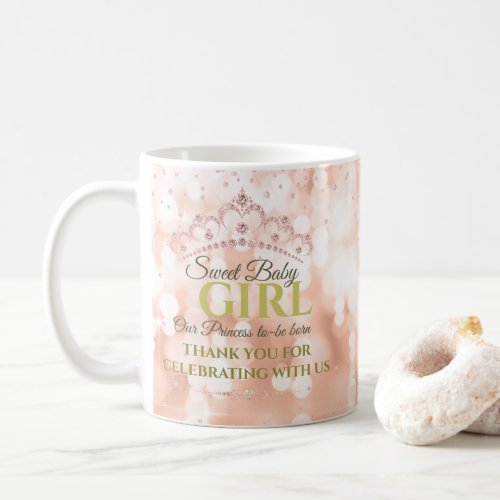 Blush Pink Diamond Rose Gold Sweet Baby Coffee Mug