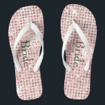 Blush Pink Diamond Studded Glam Wedding Brides Flip Flops<br><div class="desc">Personalize these blush pink diamond studded glam and trendy bridal flip flops. We also have them available in maid of honor and bridesmaid.</div>