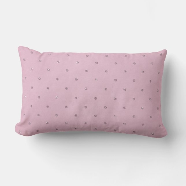 blush pink diamond studs lumbar pillow (Front)