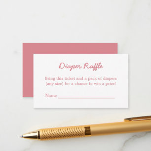 Blush Pink Diaper Raffle Minimalist Enclosure Card