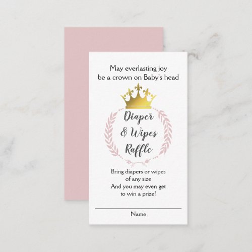 Blush Pink DIAPER WIPES RAFFLE Christian Enclosure Card