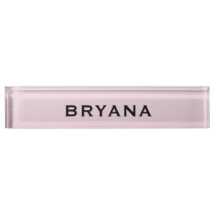 Blush Pink Dipped Modern Personalized Desk Name Plate