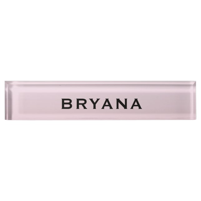 Blush Pink Dipped Modern Personalized Desk Name Plate (Front)