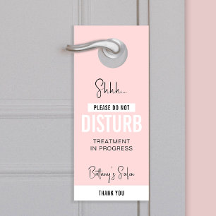 Blush Pink Do Not Disturb Beauty Salon or Spa Door Hanger