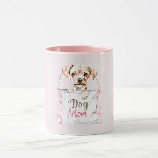 Blush Pink Dog Mom Bag Mug (Center)