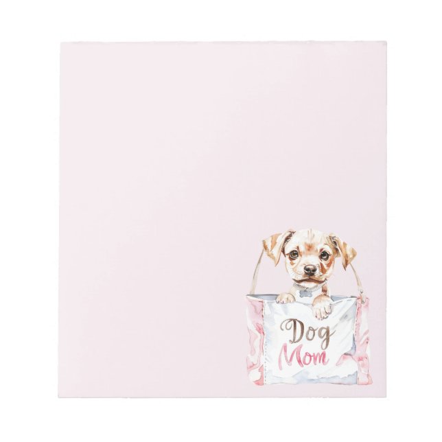 Blush Pink Dog Mom Bag Notepad (Front)