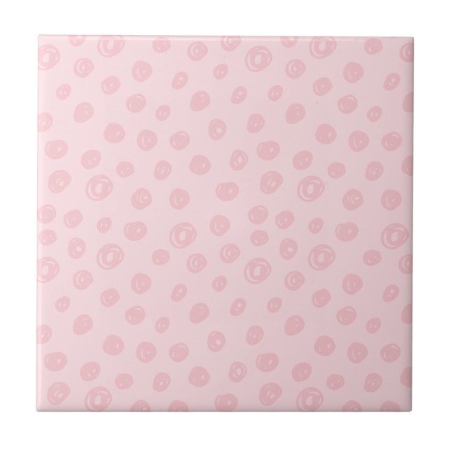 Blush Pink Dots Ceramic Tile (Front)