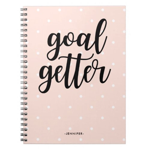 Blush Pink Dots  Goal Getter Notebook