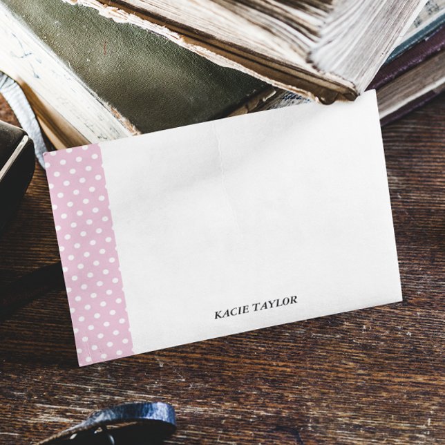 Blush pink Dots Personalized Note Cards (Creator Uploaded)