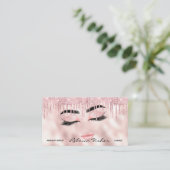 Blush Pink Drip Lashes Beauty Appointment Card (Standing Front)