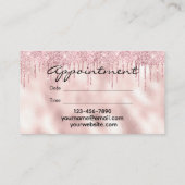 Blush Pink Drip Lashes Beauty Appointment Card (Back)