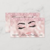 Blush Pink Drip Lashes Beauty Appointment Card (Front/Back)