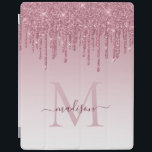 Blush Pink Drips Glitter Sparkle Monogram Script iPad Smart Cover<br><div class="desc">Blush Pink Drips Glitter Sparkle Monogram Script iPad Smart Cover</div>