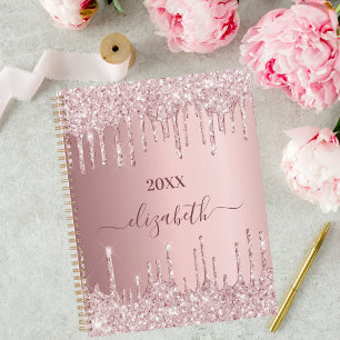 Blush pink drips name 2027 planner