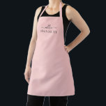 Blush Pink Dusty Pink Modern Minimalist Name Apron<br><div class="desc">A modern and simple,  custom apron. A beautiful modern script,  paired with a block typography font,  on an elegant and colorful background. Easy to customize the name and back ground color!</div>