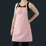 Blush Pink Dusty Pink Modern Minimalist Name Apron<br><div class="desc">A modern and simple,  custom apron. A beautiful modern script,  paired with a block typography font,  on an elegant and colorful background. Easy to customize the name and back ground color!</div>