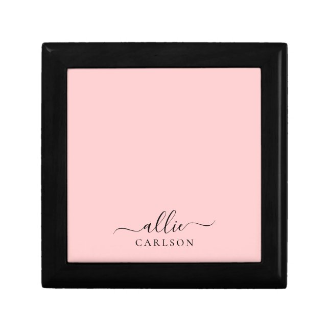 Blush Pink Dusty Pink Modern Minimalist Name Gift Box (Front)