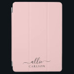 Blush Pink Dusty Pink Modern Minimalist Name iPad Air Cover<br><div class="desc">A modern and simple, custom iPad Air cover. First name in a beautiful modern script, paired with a block typography font, on an elegant and colorful background. Easy to customize the name and back ground color! Perfect give for any occasion: wedding, bridal shower, sweet 16 birthday, anniversary, baby shower, engagement...</div>