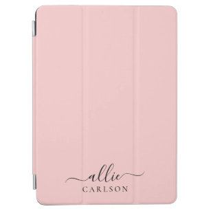 Blush Pink Dusty Pink Modern Minimalist Name iPad Air Cover