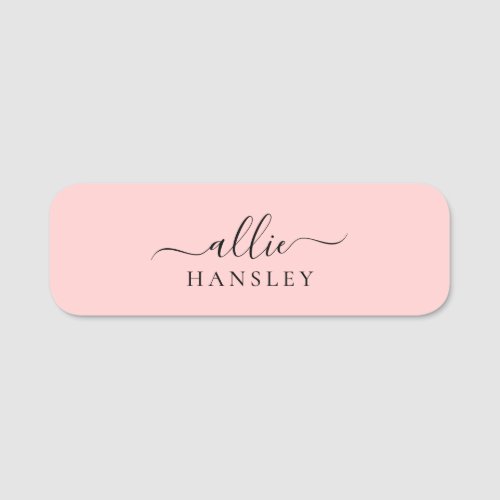 Blush Pink Dusty Pink Modern Minimalist Name Name Tag