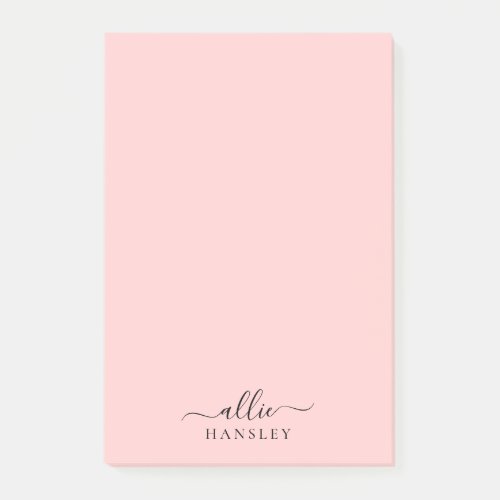 Blush Pink Dusty Pink Modern Minimalist Name Post_it Notes