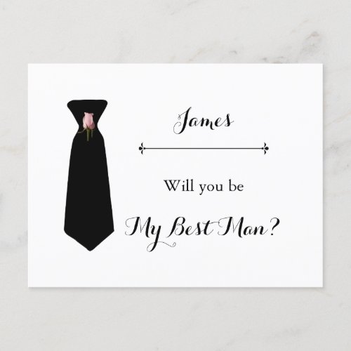 Blush Pink Dusty Sage Best Man Request Card